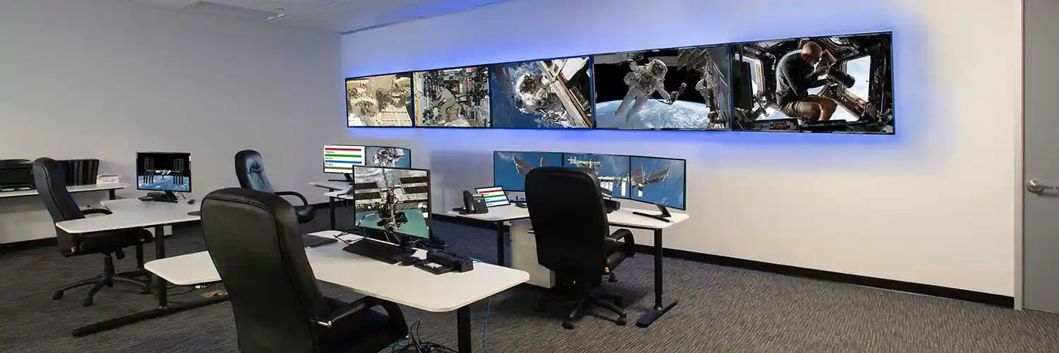 A Space Station control center in the NASA area